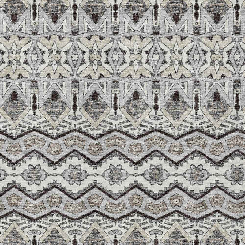 10' X 14' Gray Brown And Ivory Moroccan Washable Indoor Outdoor Area Rug