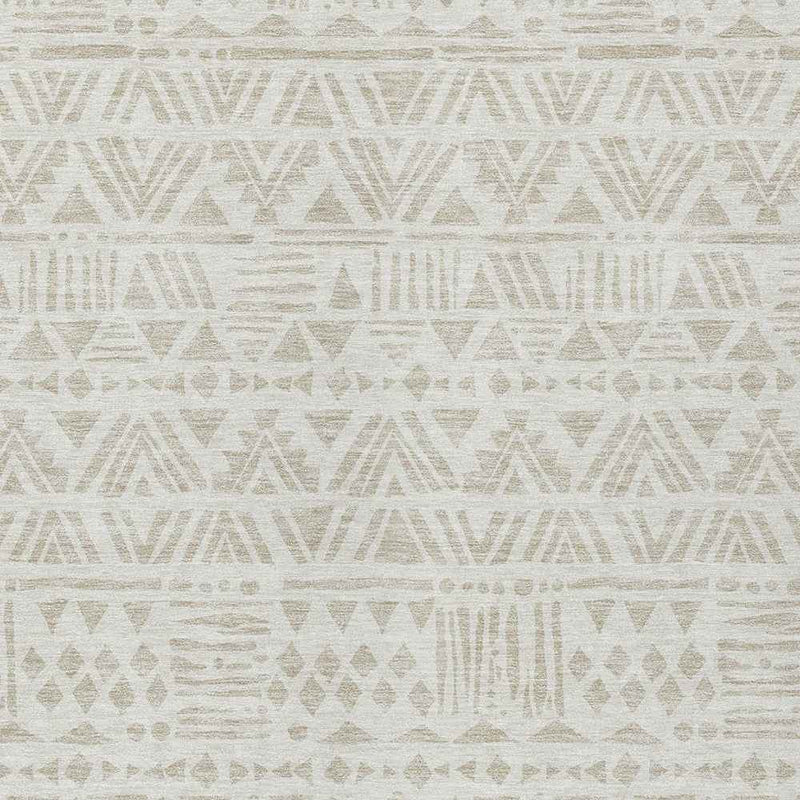 8' X 10' Ivory And Beige Southwestern Washable Indoor Outdoor Area Rug