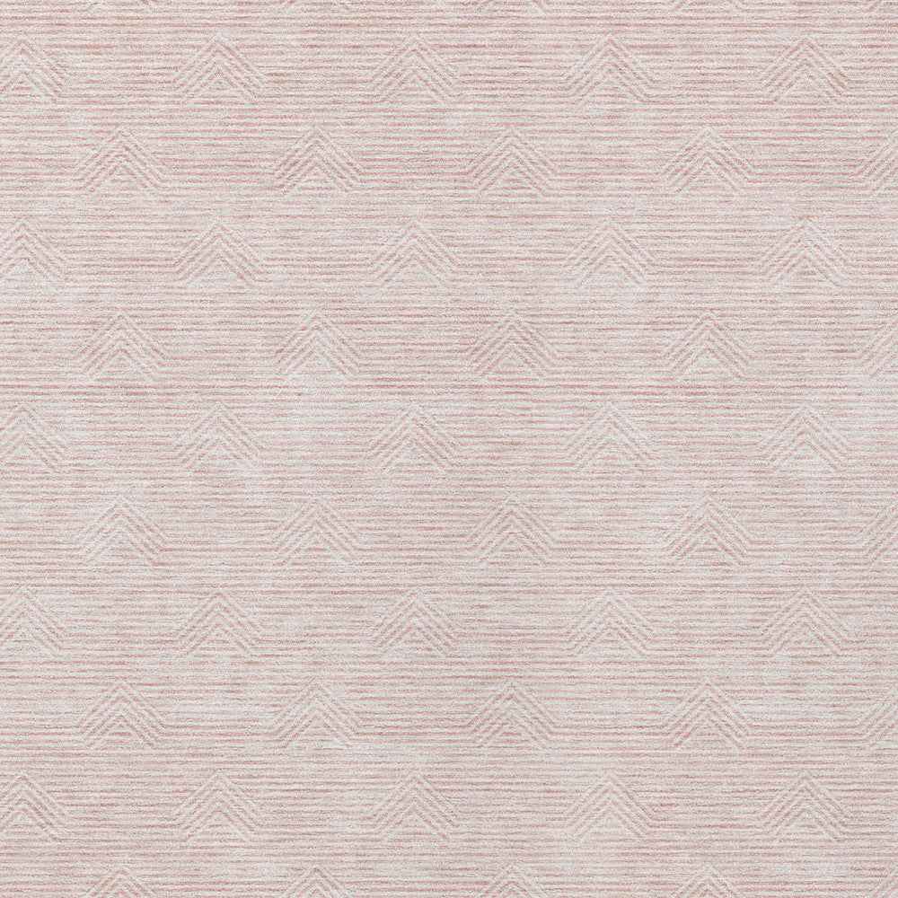 9' X 12' Pink And Gray Geometric Washable Indoor Outdoor Area Rug
