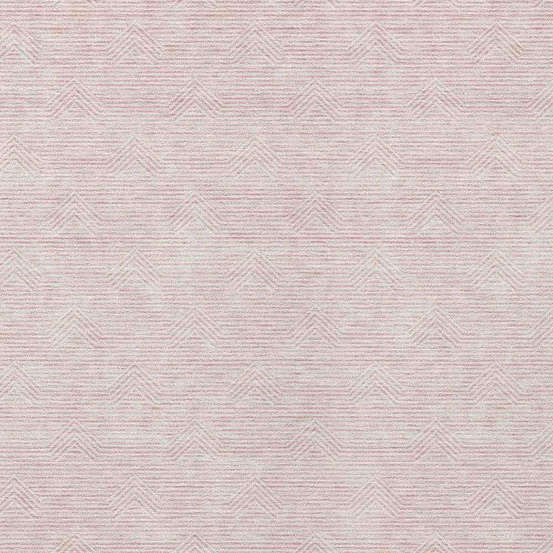 9' X 12' Pink And Gray Geometric Washable Indoor Outdoor Area Rug