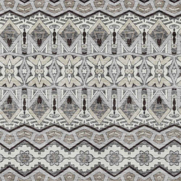 5' X 8' Gray Brown And Ivory Moroccan Washable Indoor Outdoor Area Rug