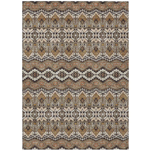 10' X 14' Taupe Brown And Ivory Moroccan Washable Indoor Outdoor Area Rug