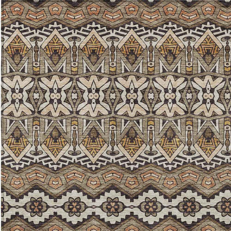 10' X 14' Taupe Brown And Ivory Moroccan Washable Indoor Outdoor Area Rug