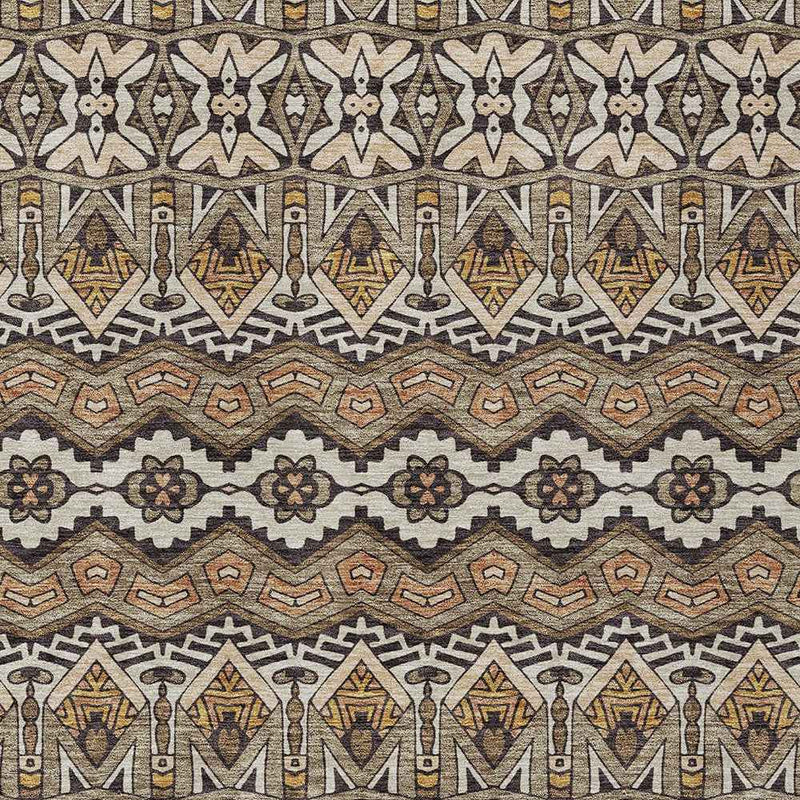 3' X 5' Taupe Brown And Ivory Moroccan Washable Indoor Outdoor Area Rug