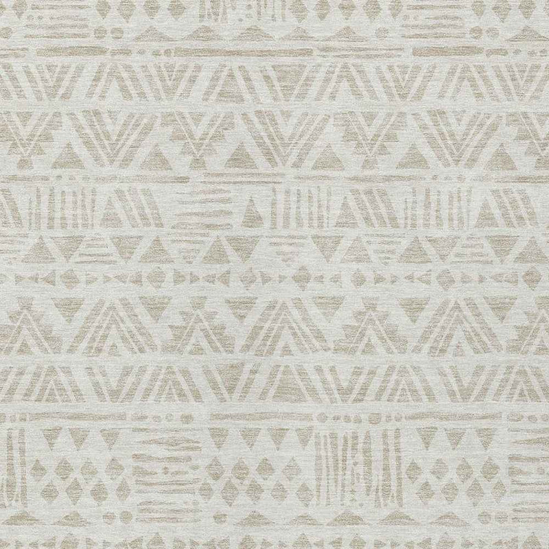 9' X 12' Ivory And Beige Southwestern Washable Indoor Outdoor Area Rug