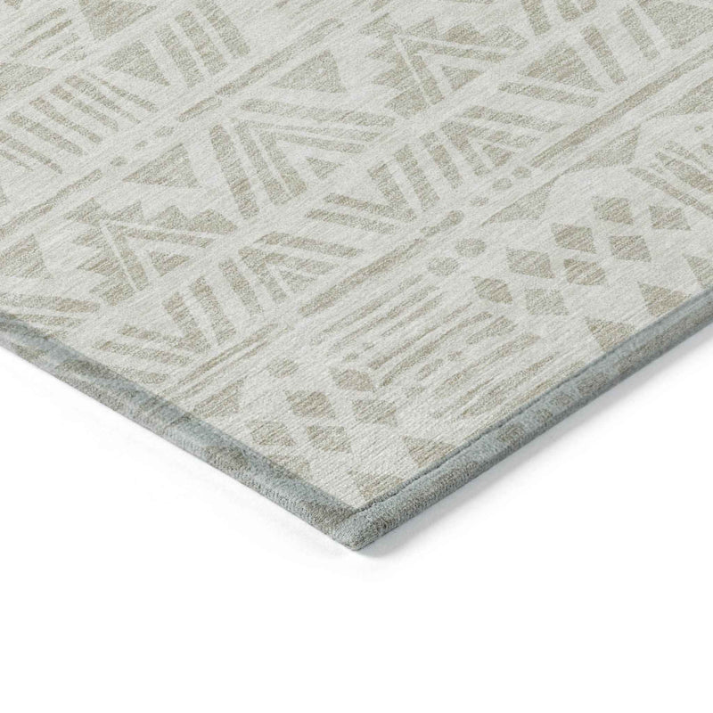 9' X 12' Ivory And Beige Southwestern Washable Indoor Outdoor Area Rug