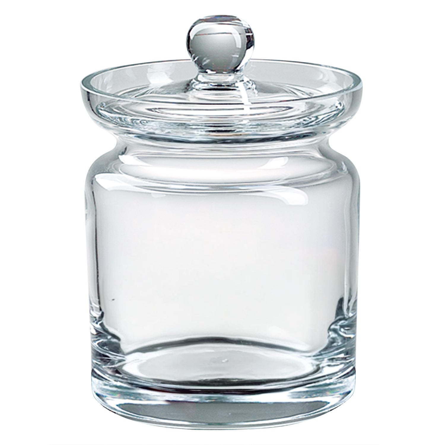 6" Clear Mouth Blown Crystal Biscuit Jar