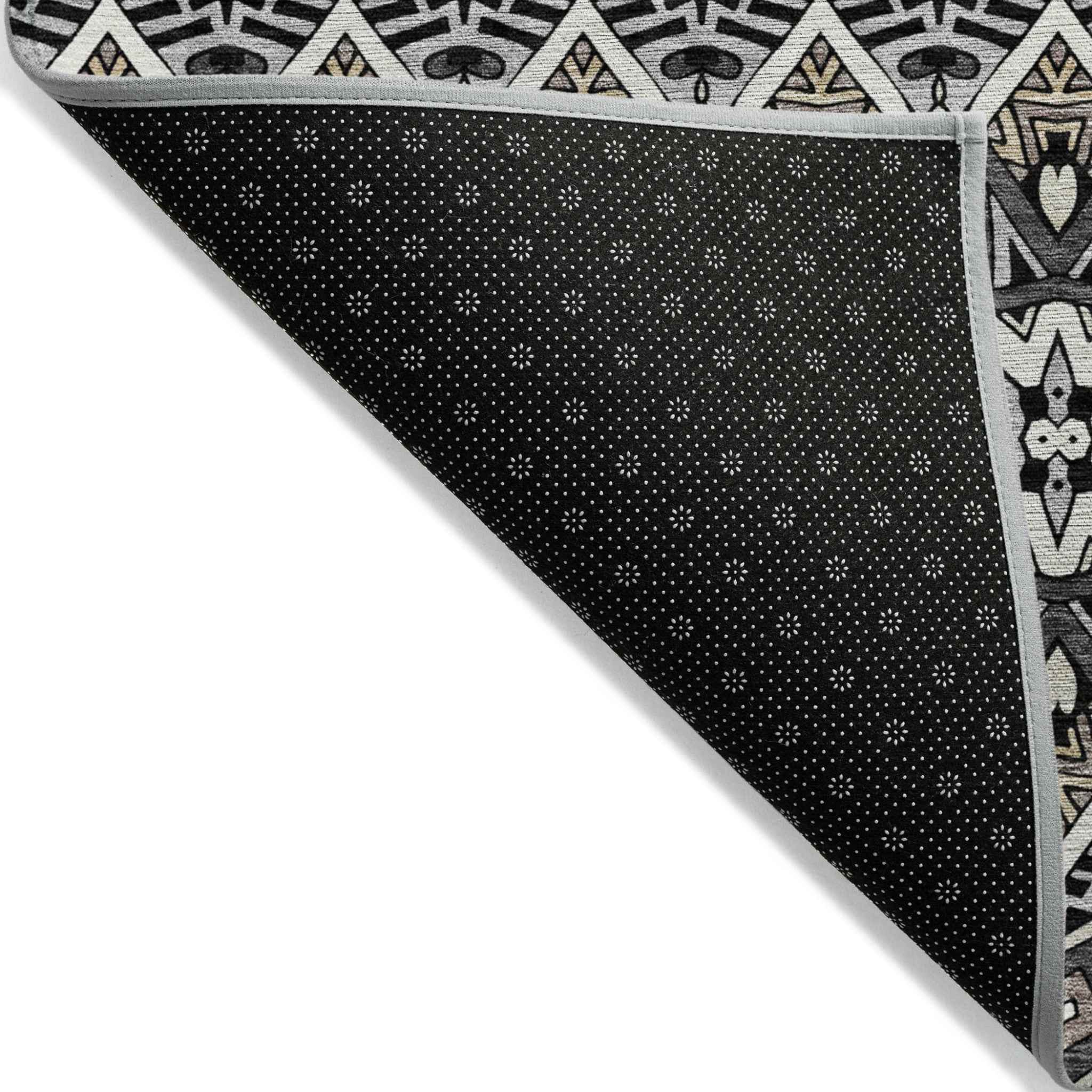 9' X 12' Charcoal Brown And Ivory Moroccan Washable Indoor Outdoor Area Rug