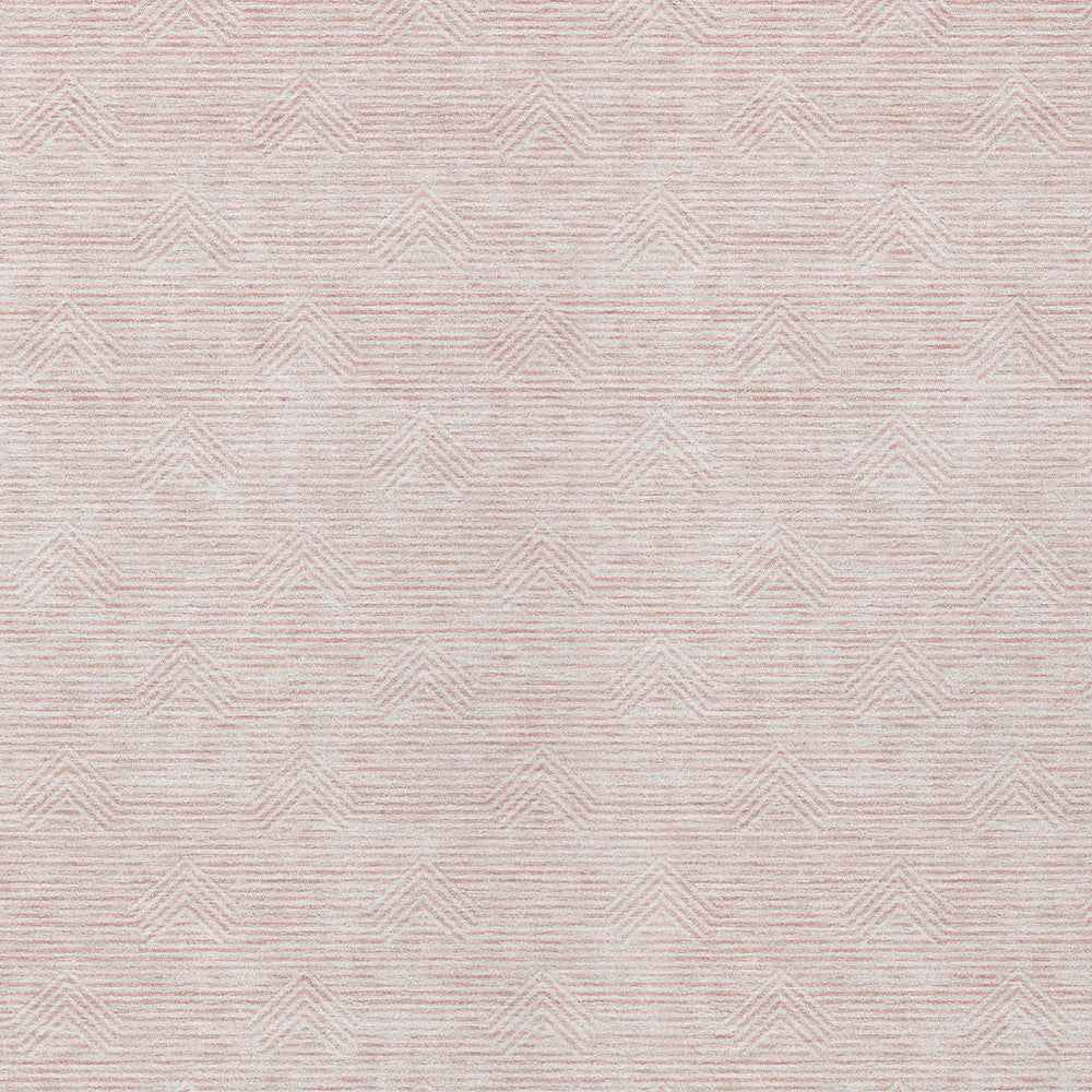 5' X 8' Pink And Gray Geometric Washable Indoor Outdoor Area Rug
