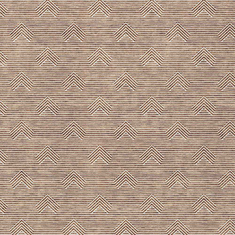 5' X 8' Brown And Beige Geometric Washable Indoor Outdoor Area Rug