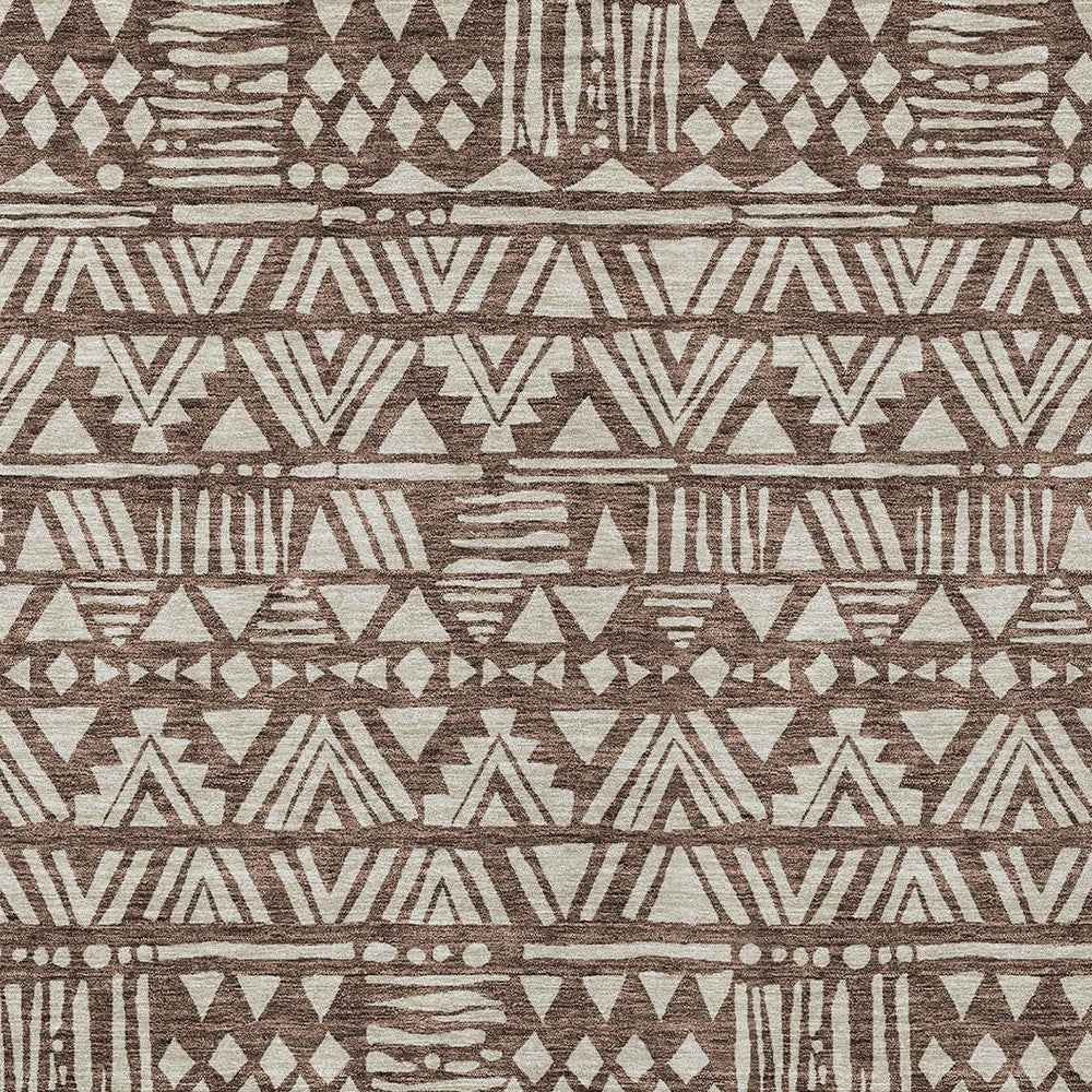 3' X 5' Brown And Beige Southwestern Washable Indoor Outdoor Area Rug