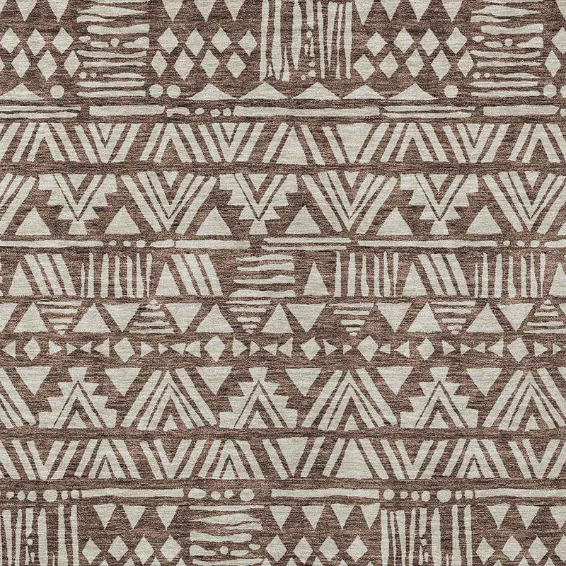 3' X 5' Brown And Beige Southwestern Washable Indoor Outdoor Area Rug