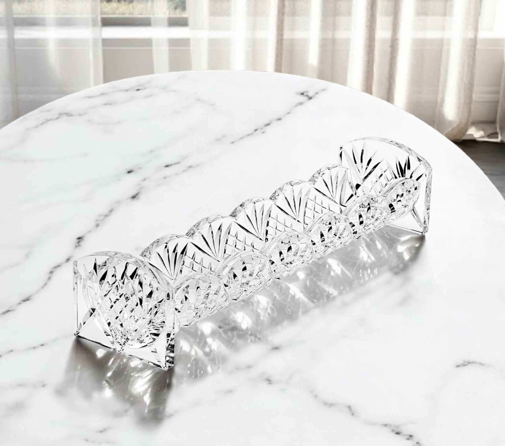 10" Rectangular Cut Crystal Cracker Tray