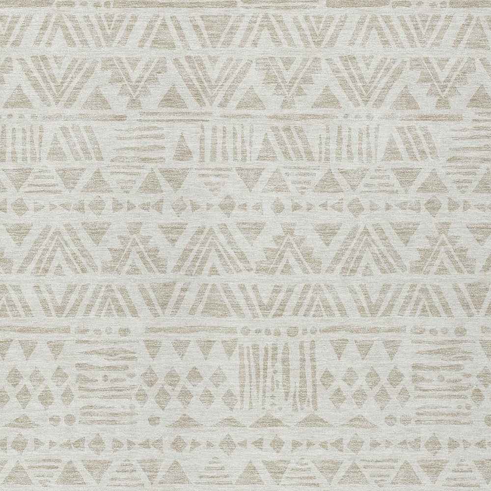 3' X 5' Ivory And Beige Southwestern Washable Indoor Outdoor Area Rug