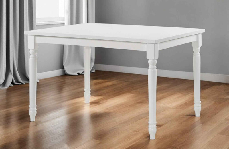 48" White Solid Wood Dining Table