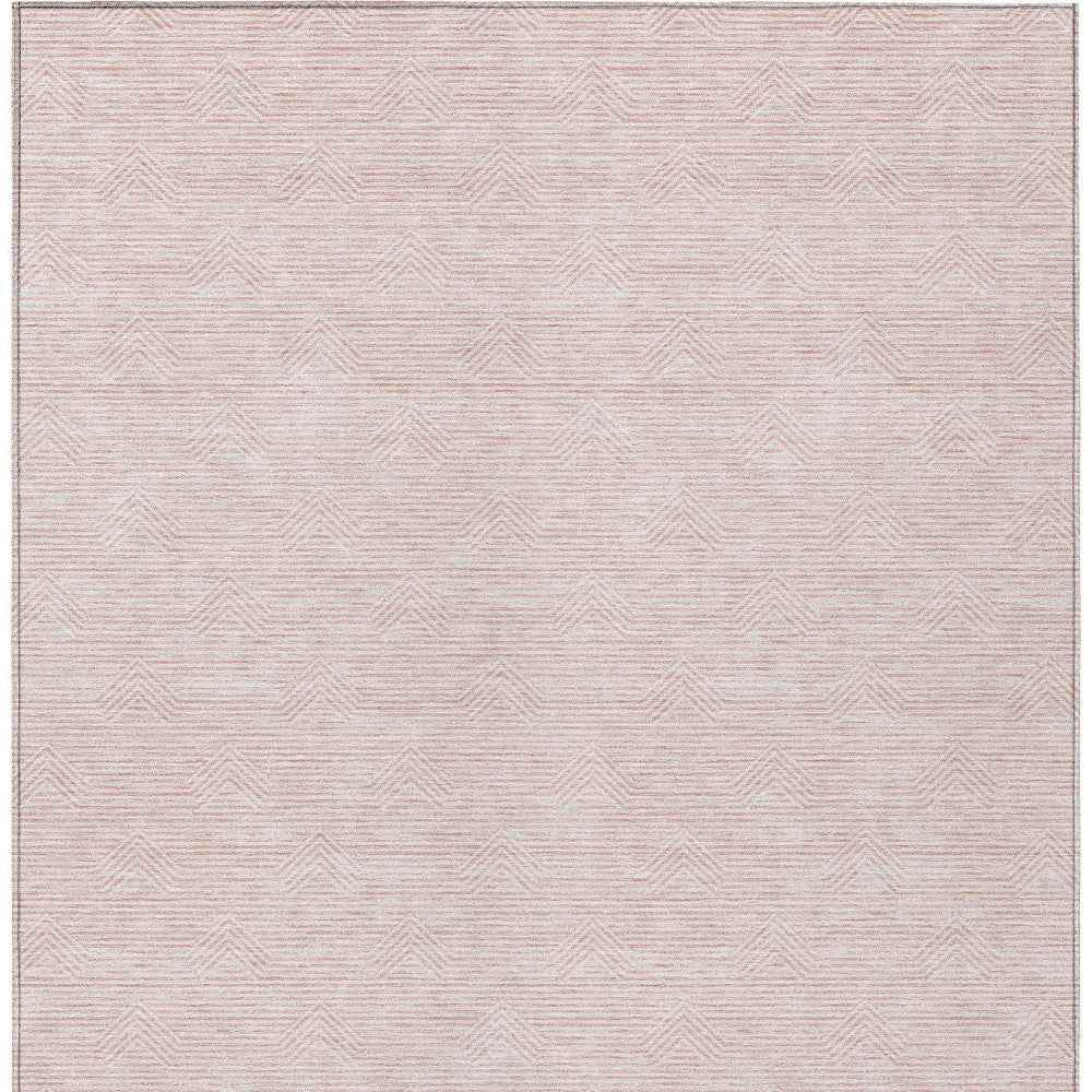 3' X 5' Pink And Gray Geometric Washable Indoor Outdoor Area Rug