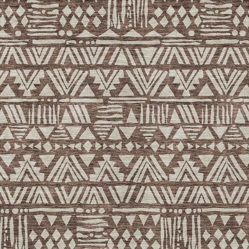 8' X 10' Brown And Beige Southwestern Washable Indoor Outdoor Area Rug