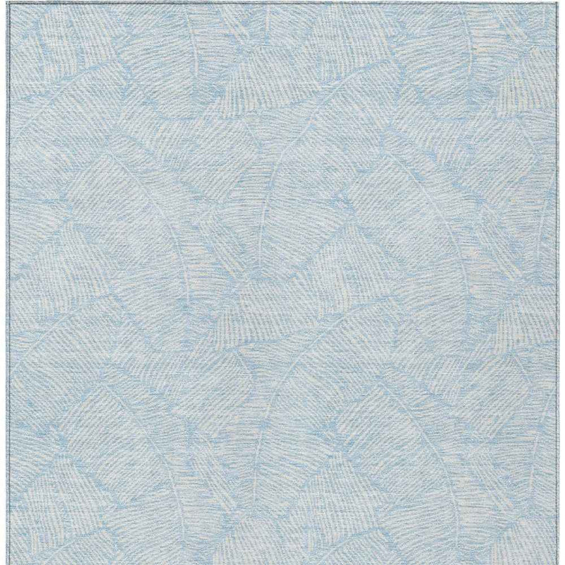 5' X 8' Sky Blue And Ivory Floral Washable Indoor Outdoor Area Rug