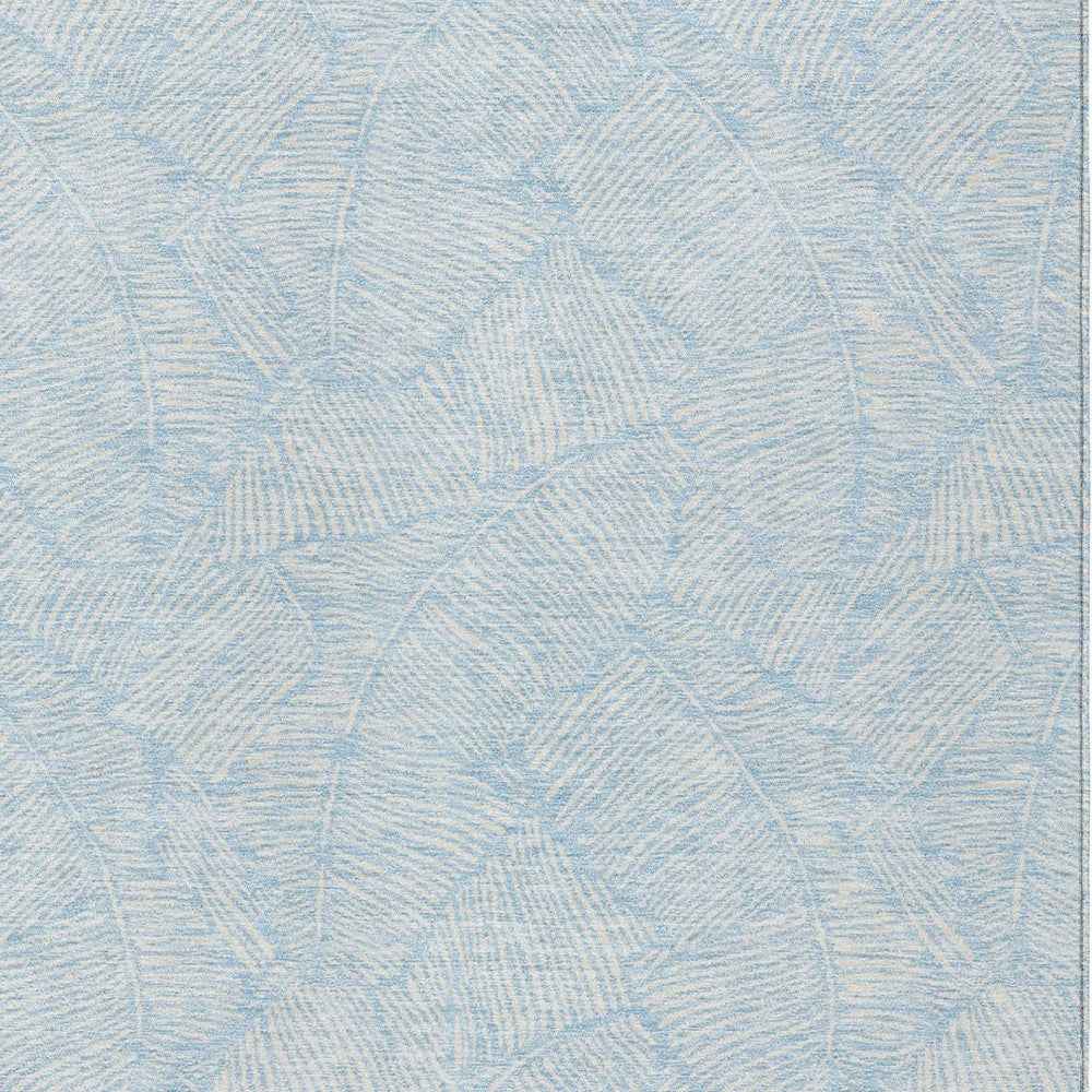 5' X 8' Sky Blue And Ivory Floral Washable Indoor Outdoor Area Rug