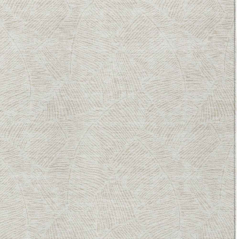 8' X 10' Ivory And Beige Floral Washable Indoor Outdoor Area Rug