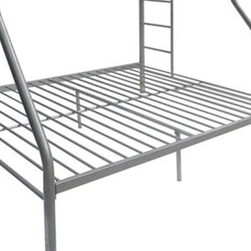 78" X 54" X 60" Twin Over Full Silver Metal Tube Bunk Bed - Bed & Bath