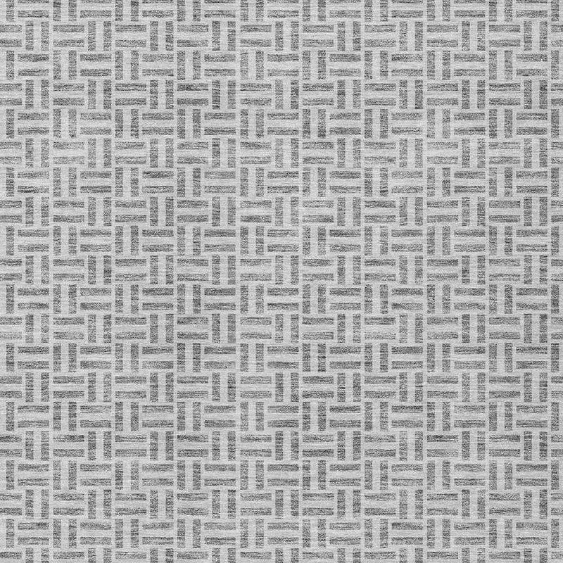 3' X 5' Gray And Silver Geometric Washable Indoor Outdoor Area Rug