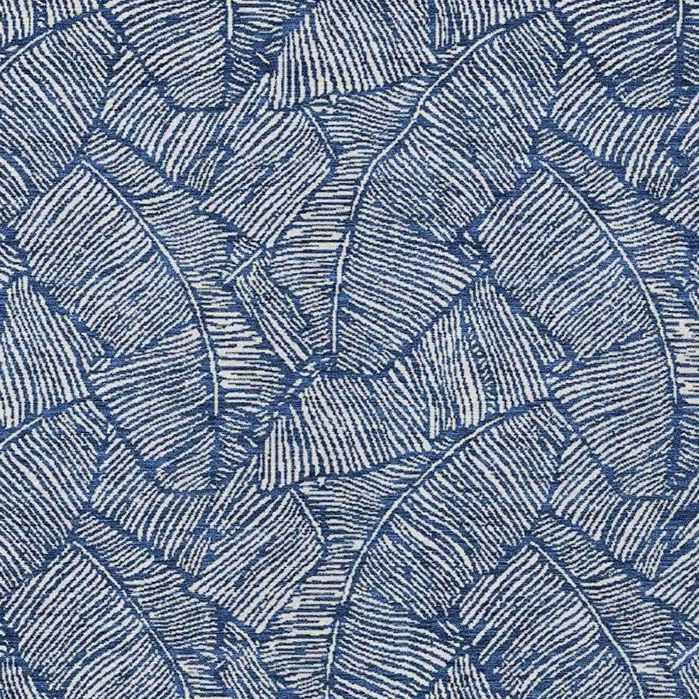 5' X 8' Navy Blue And Ivory Floral Washable Indoor Outdoor Area Rug