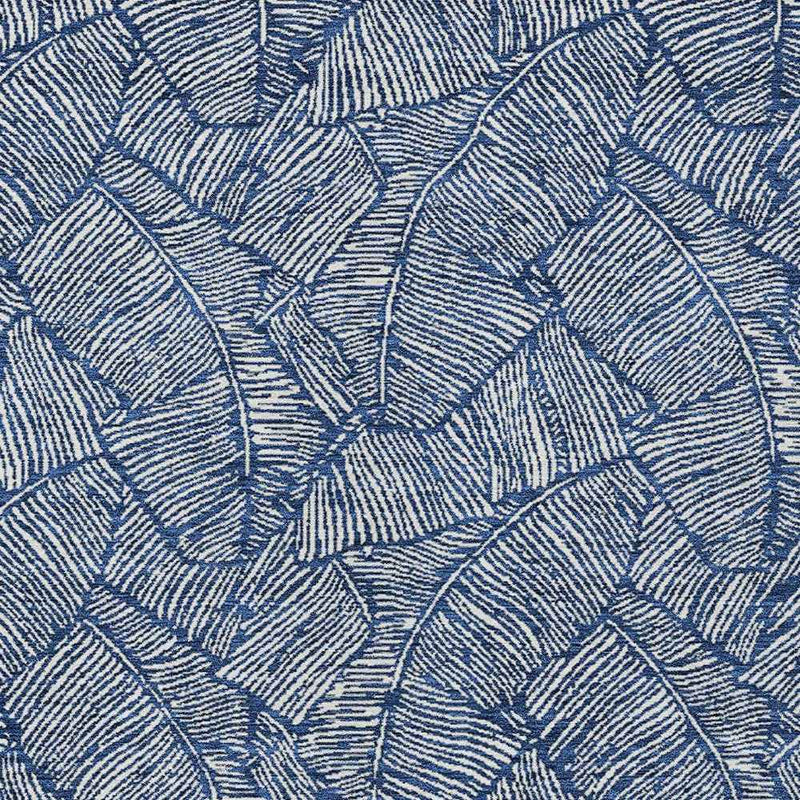 5' X 8' Navy Blue And Ivory Floral Washable Indoor Outdoor Area Rug