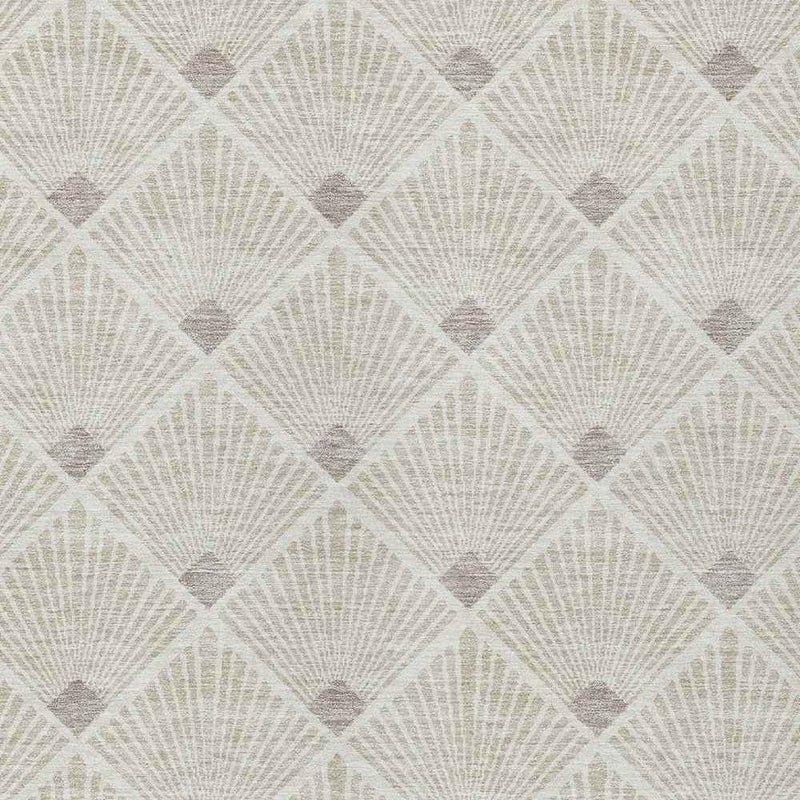 8' X 10' Beige And Ivory Geometric Washable Indoor Outdoor Area Rug