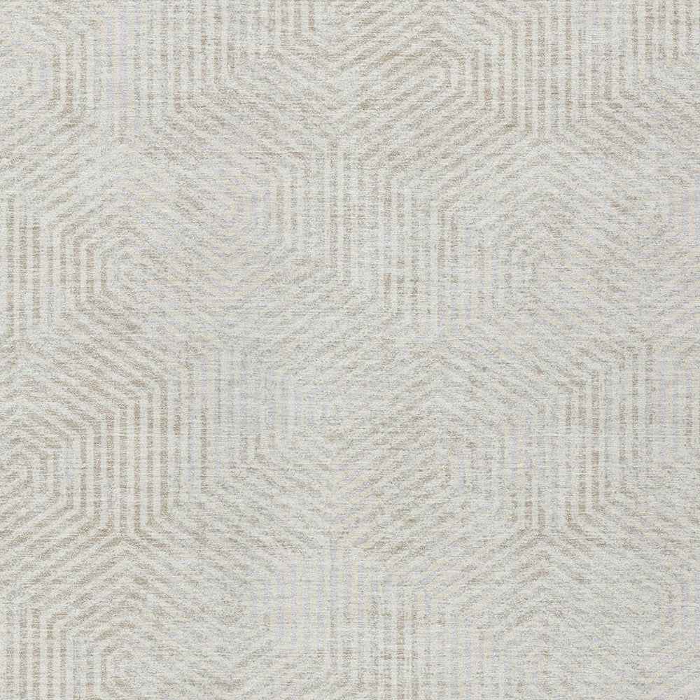 5' X 8' Ivory And Gray Geometric Washable Indoor Outdoor Area Rug