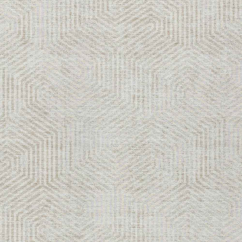 5' X 8' Ivory And Gray Geometric Washable Indoor Outdoor Area Rug