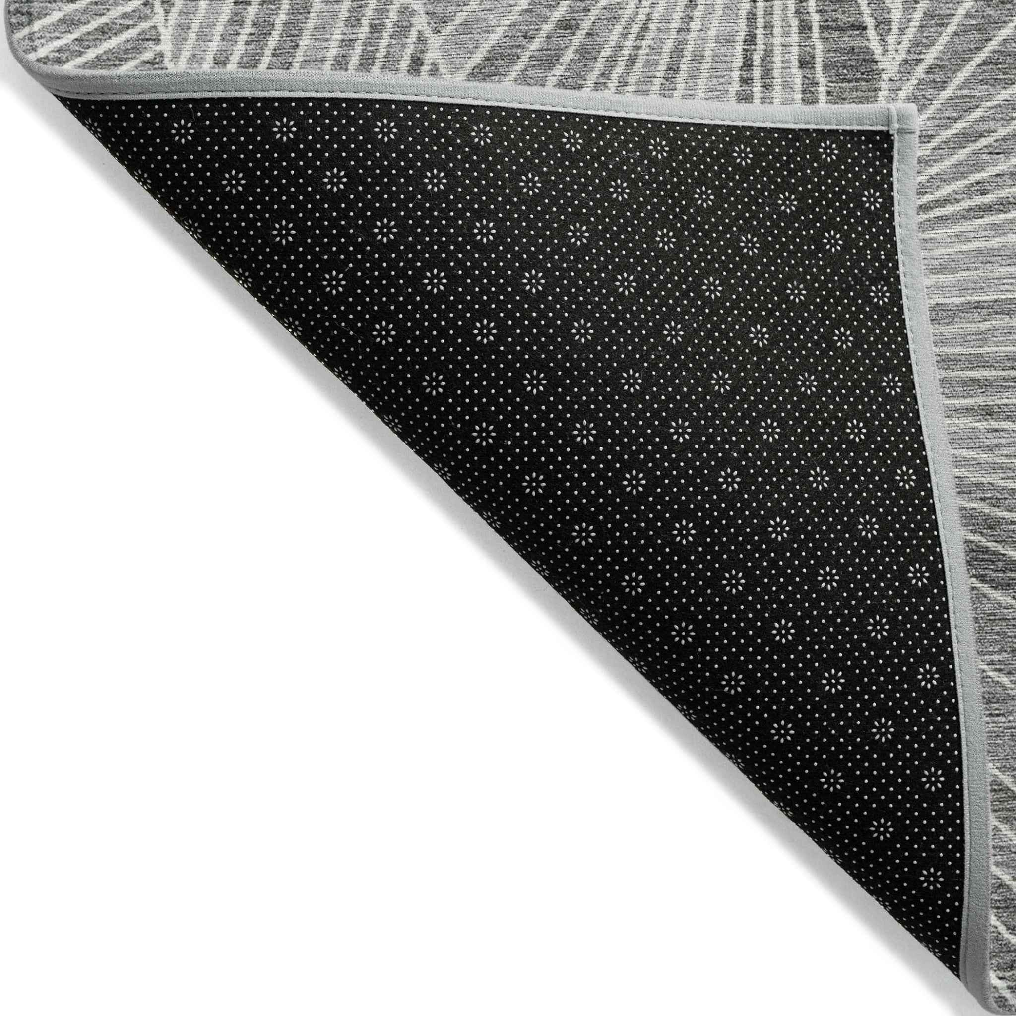 10' X 14' Gray And Ivory Geometric Washable Indoor Outdoor Area Rug