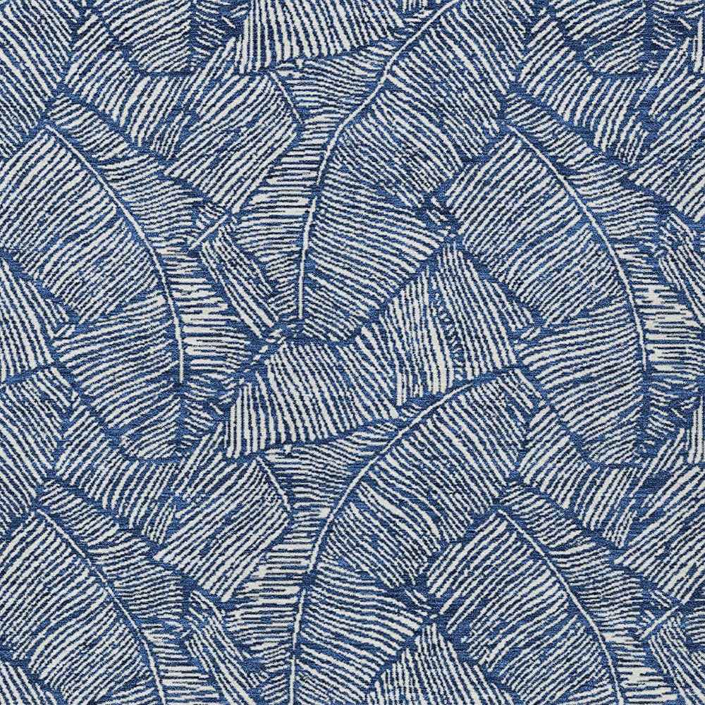 3' X 5' Navy Blue And Ivory Floral Washable Indoor Outdoor Area Rug