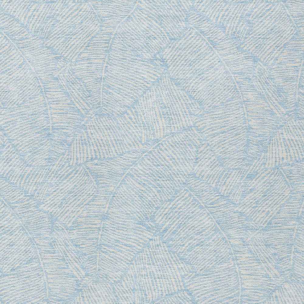 10' X 14' Sky Blue And Ivory Floral Washable Indoor Outdoor Area Rug