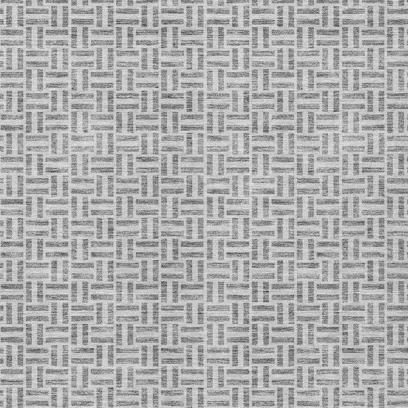 5' X 8' Gray And Silver Geometric Washable Indoor Outdoor Area Rug