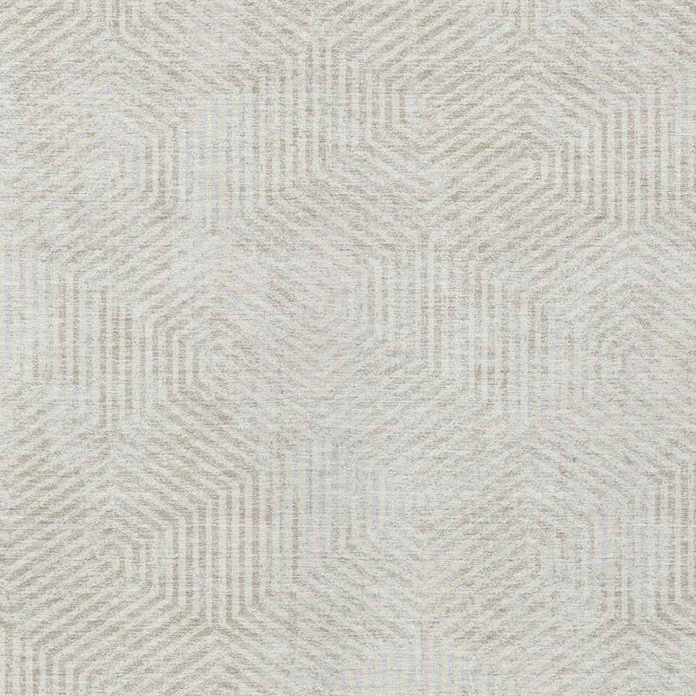 8' X 10' Ivory And Gray Geometric Washable Indoor Outdoor Area Rug