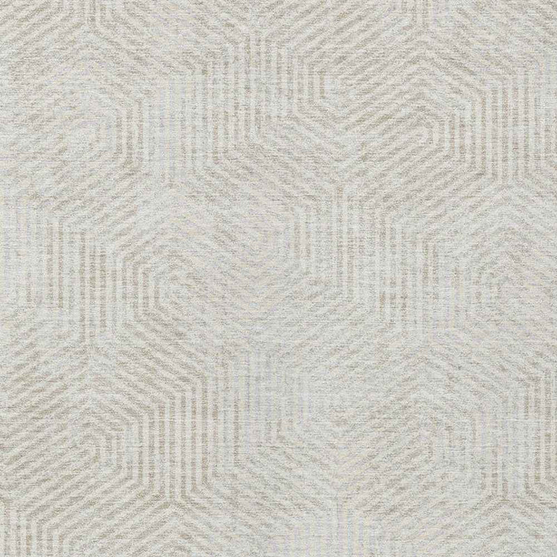 8' X 10' Ivory And Gray Geometric Washable Indoor Outdoor Area Rug