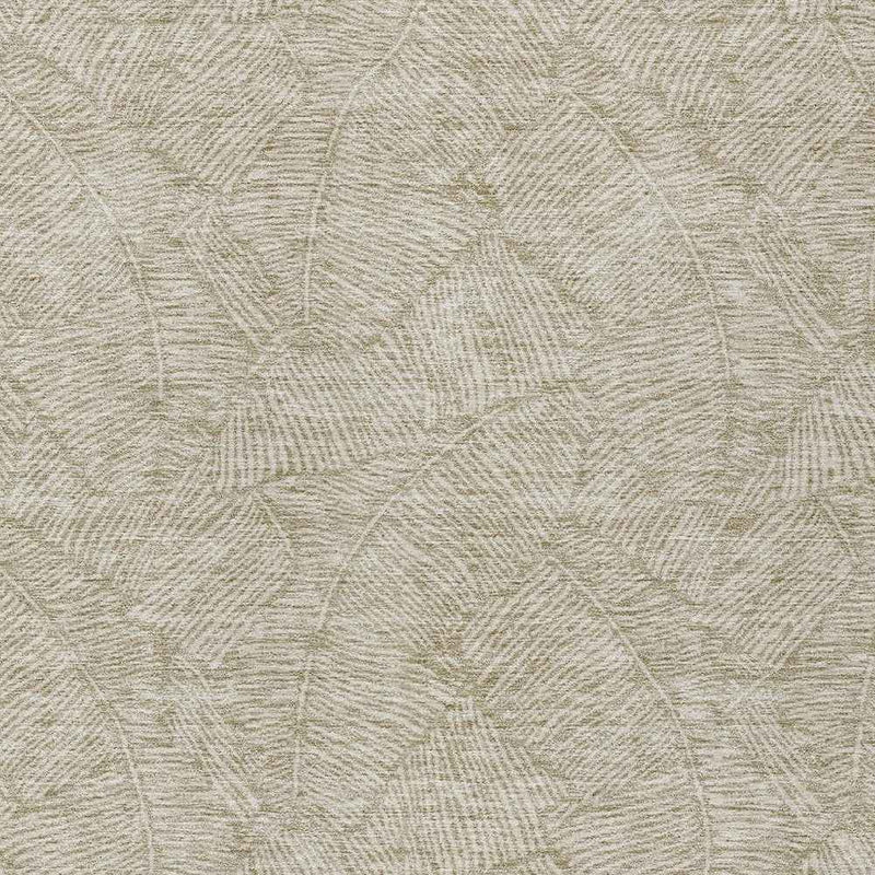 5' X 8' Taupe And Ivory Floral Washable Indoor Outdoor Area Rug