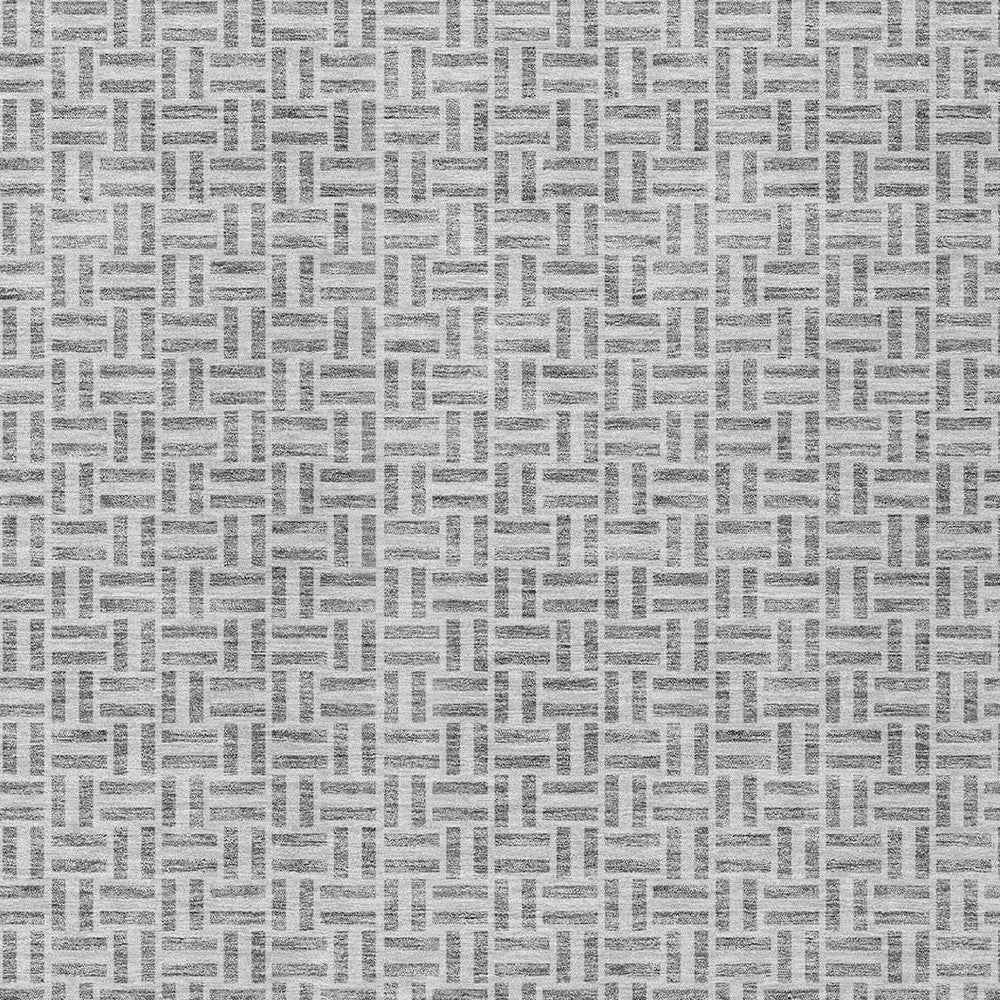 10' X 14' Gray And Silver Geometric Washable Indoor Outdoor Area Rug