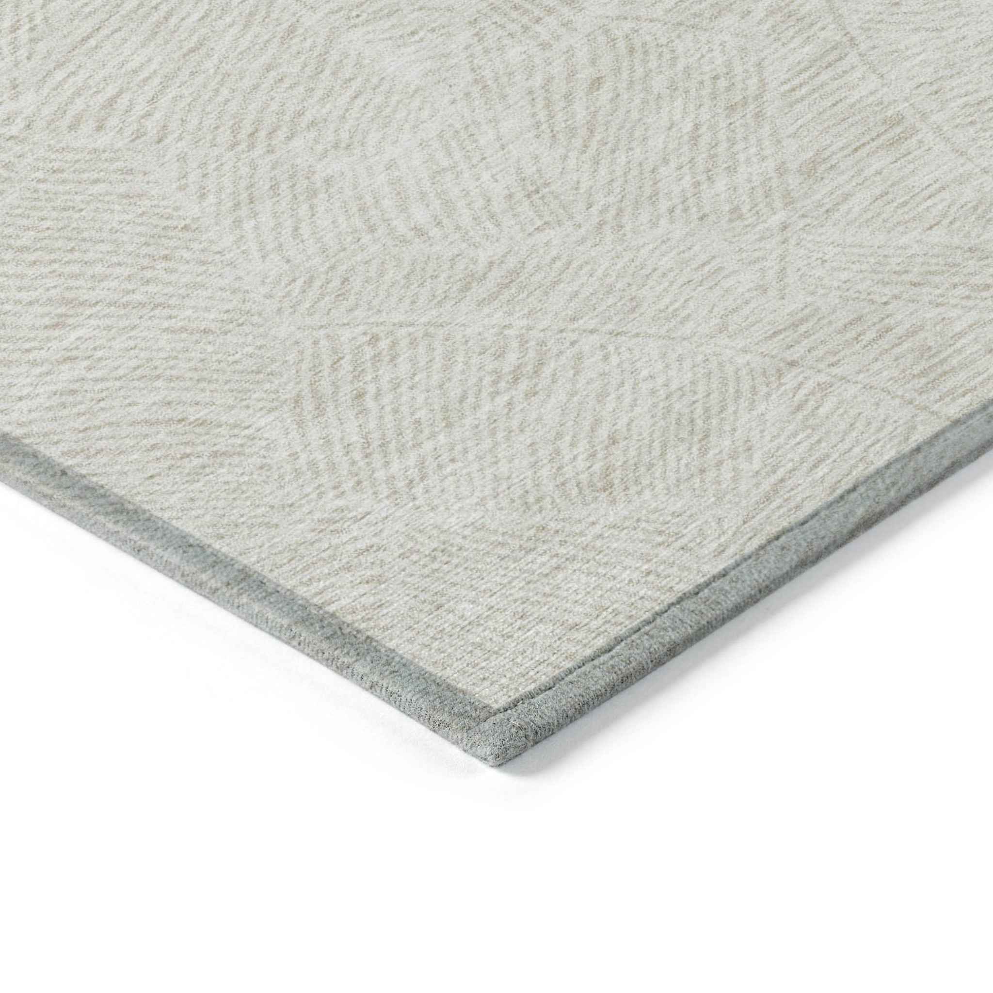 5' X 8' Ivory And Beige Floral Washable Indoor Outdoor Area Rug