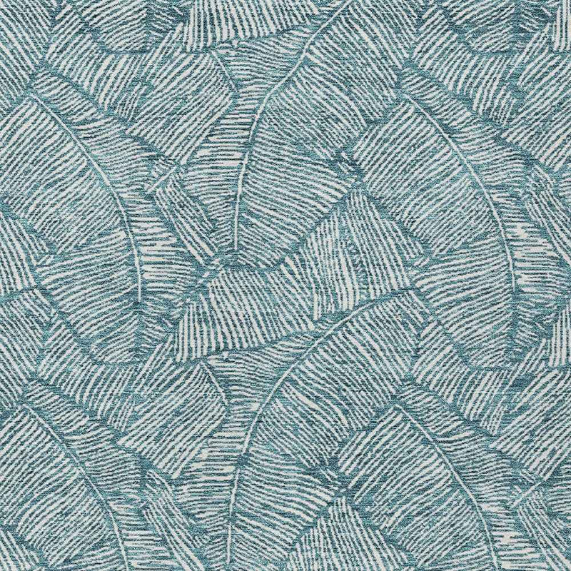 9' X 12' Teal Blue And Ivory Floral Washable Indoor Outdoor Area Rug