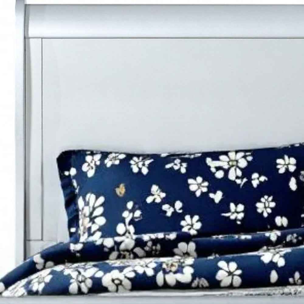 Off White Solid Wood Twin Bed Frame