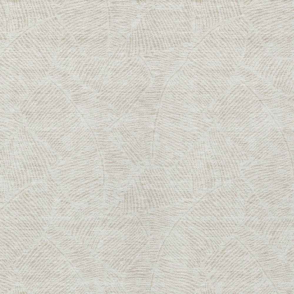 9' X 12' Ivory And Beige Floral Washable Indoor Outdoor Area Rug