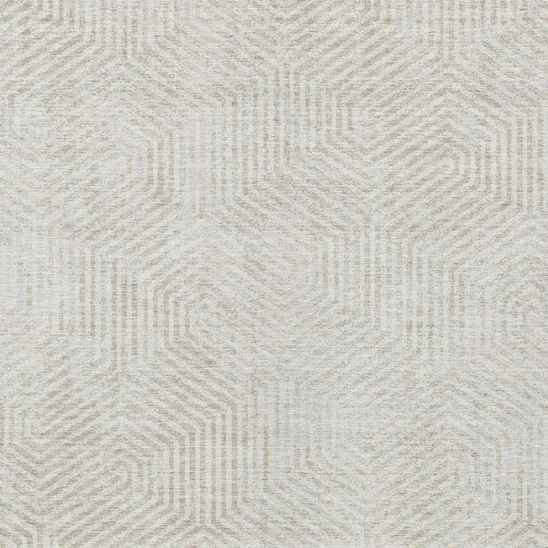 10' X 14' Ivory And Gray Geometric Washable Indoor Outdoor Area Rug