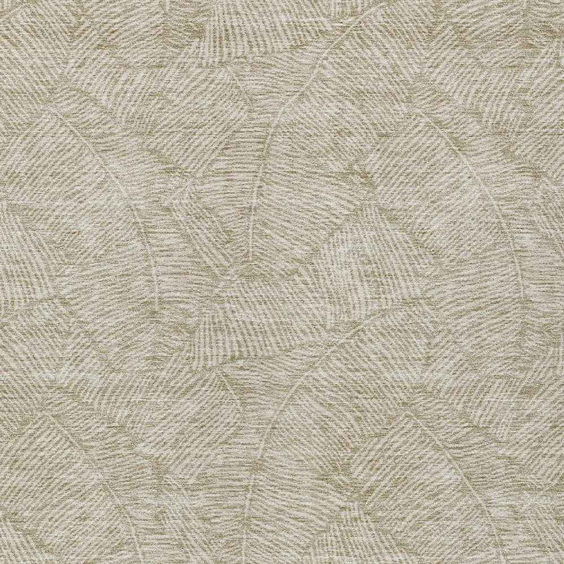 8' X 10' Taupe And Ivory Floral Washable Indoor Outdoor Area Rug