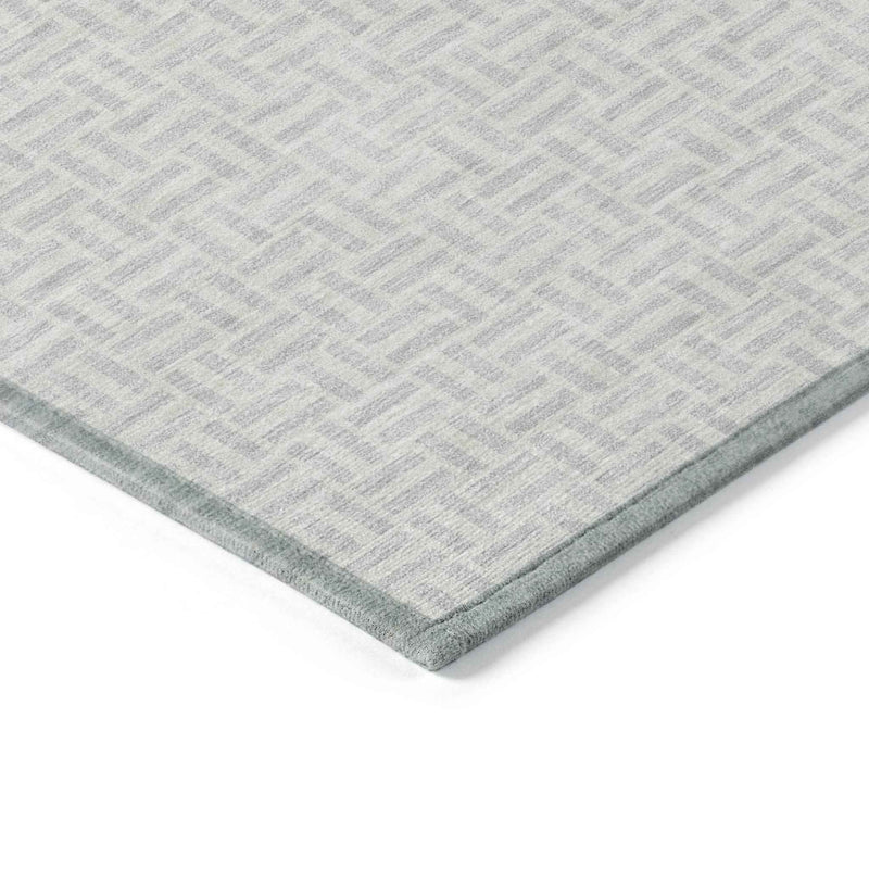 10' X 14' Silver And Gray Geometric Washable Indoor Outdoor Area Rug