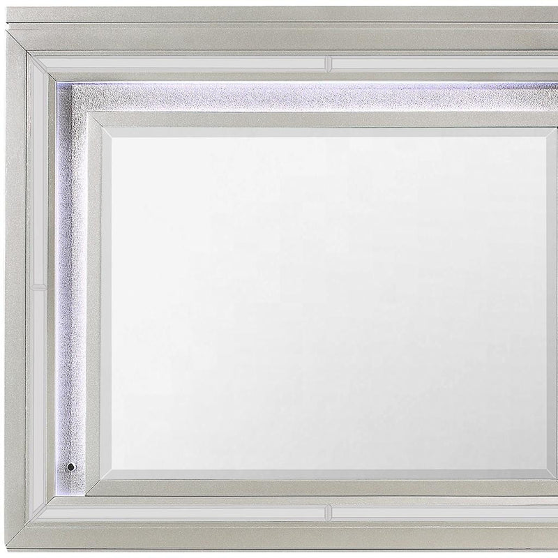 38" Champagne Wood Lighted Mounted Accent Mirror - Bed & Bath