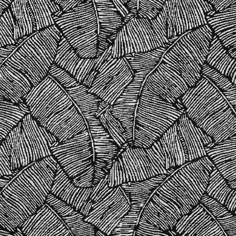 8' X 10' Black And Ivory Floral Washable Indoor Outdoor Area Rug