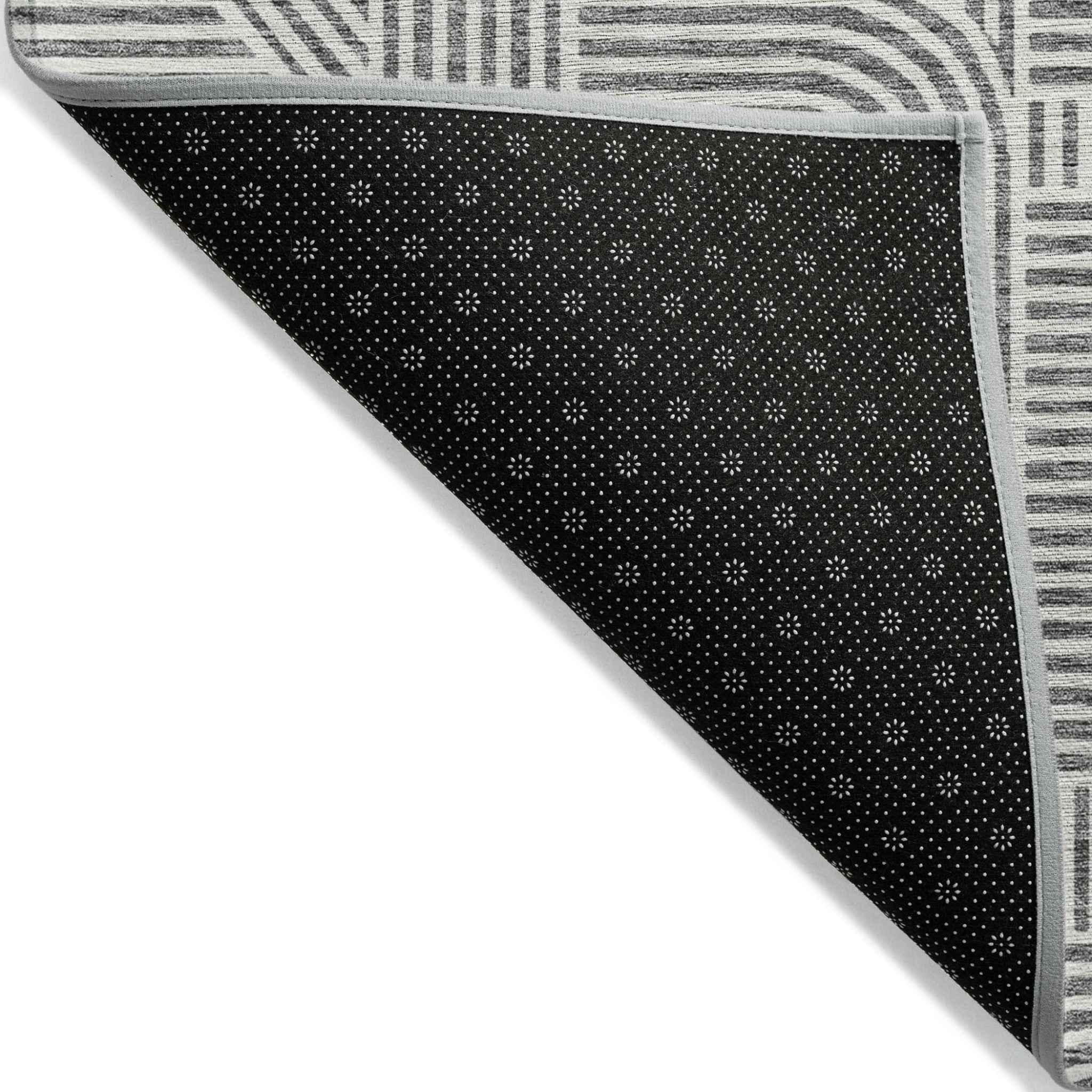 10' X 14' Gray And Ivory Abstract Washable Indoor Outdoor Area Rug