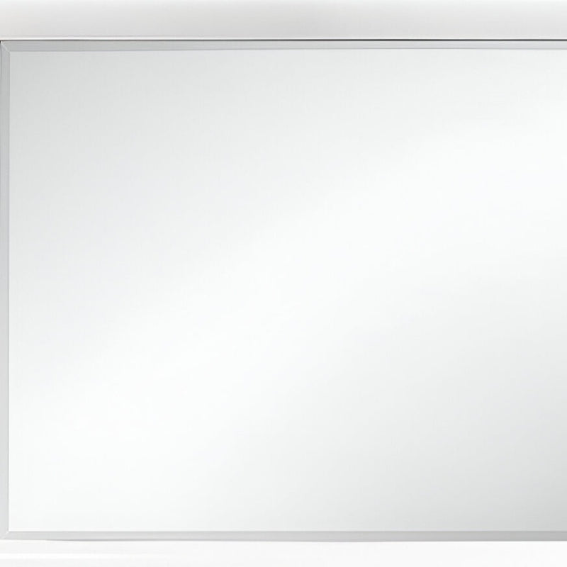 34" White Wood Framed Accent Mirror
